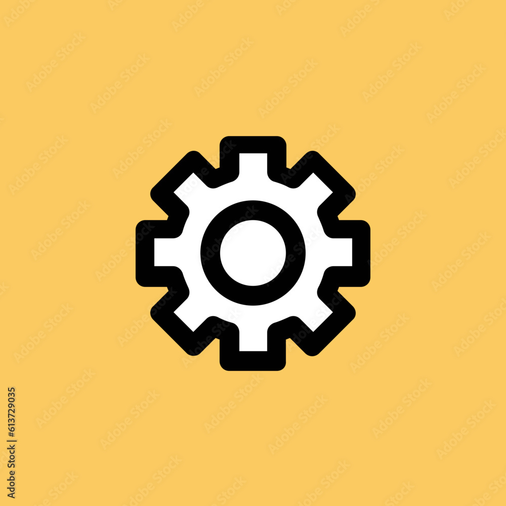 Flat rounded icon of dollar gear Flat rounded icon of dollar gear
