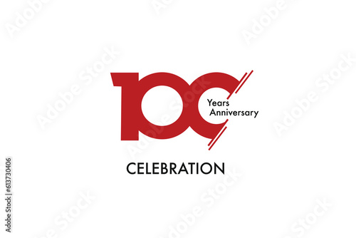 100th, 100 years,100 year anniversary with red color isolated on white background, vector design for celebration vector