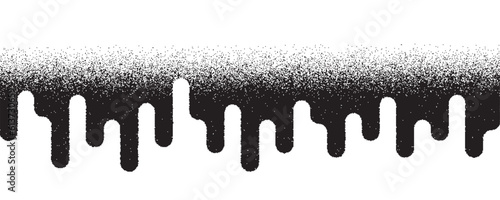 Noise gradient background with grain texture. Dotted stipple effect. Halftone melted drips gradation. Vector wavy illustration
