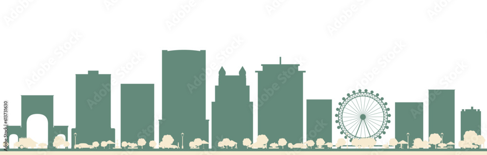 Abstract Orlando City Skyline with Color Buildings. Vector Illustration. Business Travel and Tourism Concept with Orlando City.