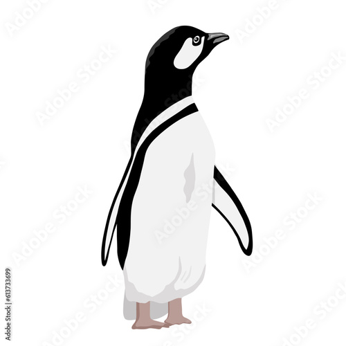 Cute Penguin. Flat vector illustration isolated on white.