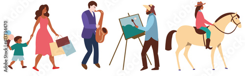 People activity. Characters. Lifestyle illustration