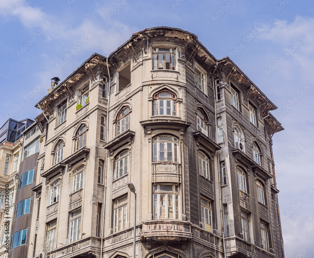 Istanbul architecture. Old buildings in the city center