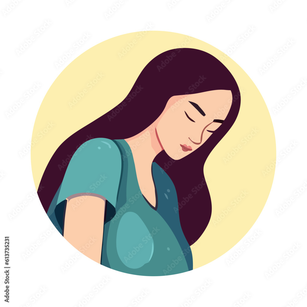 One smiling woman, vector illustration One smiling woman, vector illustration