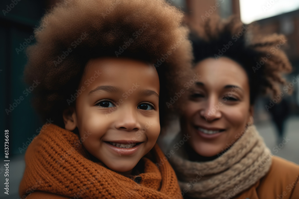 Happy afro mother and child. AI generative Happy afro mother and child. AI generative