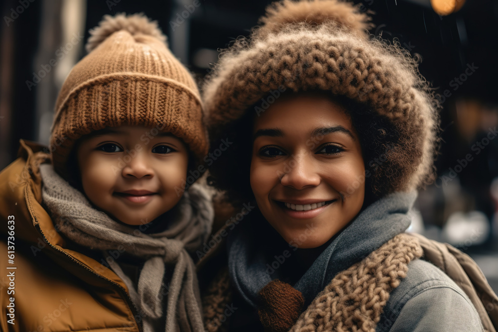 Happy afro mother and child. AI generative Happy afro mother and child. AI generative