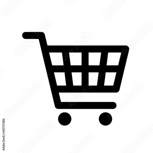 Shopping cart line art icon for apps and websites. trolley linear flat black & white symbol png file. editable vector illustration