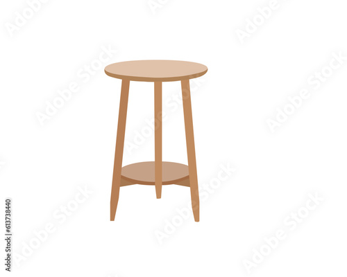 Wonderfull wooden illustration table vector with white background