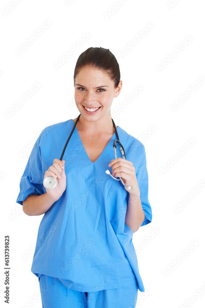Woman, doctor and portrait in blue uniform for healthcare service, cardiology and student internship. Medical person, surgeon or nurse for nursing and clinic isolated on transparent, png background Woman, doctor and portrait in blue uniform for healthcare service, cardiology and student internship. Medical person, surgeon or nurse for nursing and clinic isolated on transparent, png background