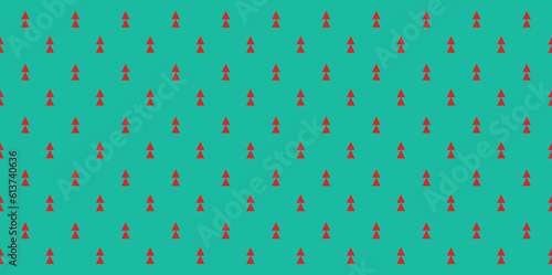 Seamless pattern with red triangle on green background.Texture for web, print, textile, wallpaper, gift wrapping paper and other.