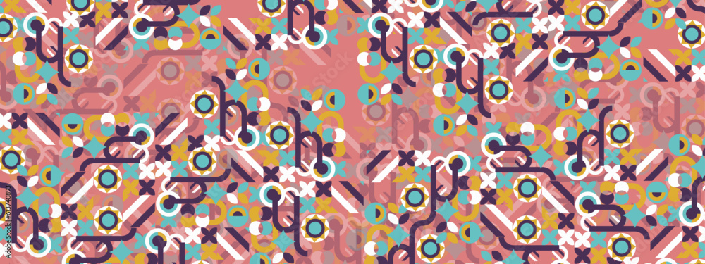 Vector colorful geometric shape mosaic background