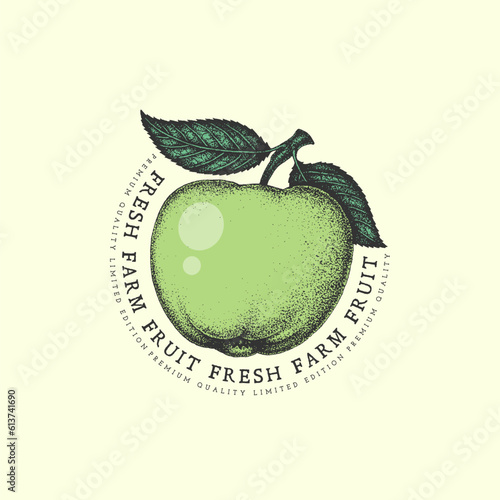 Vintage apple label