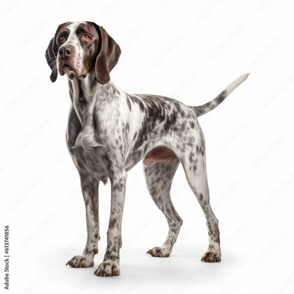 Pointer dog isolated on a white background, ai generative. Pointer dog isolated on a white background, ai generative.