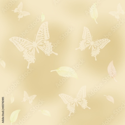 Transparent butterflies in a bright background can be used as a spring background.