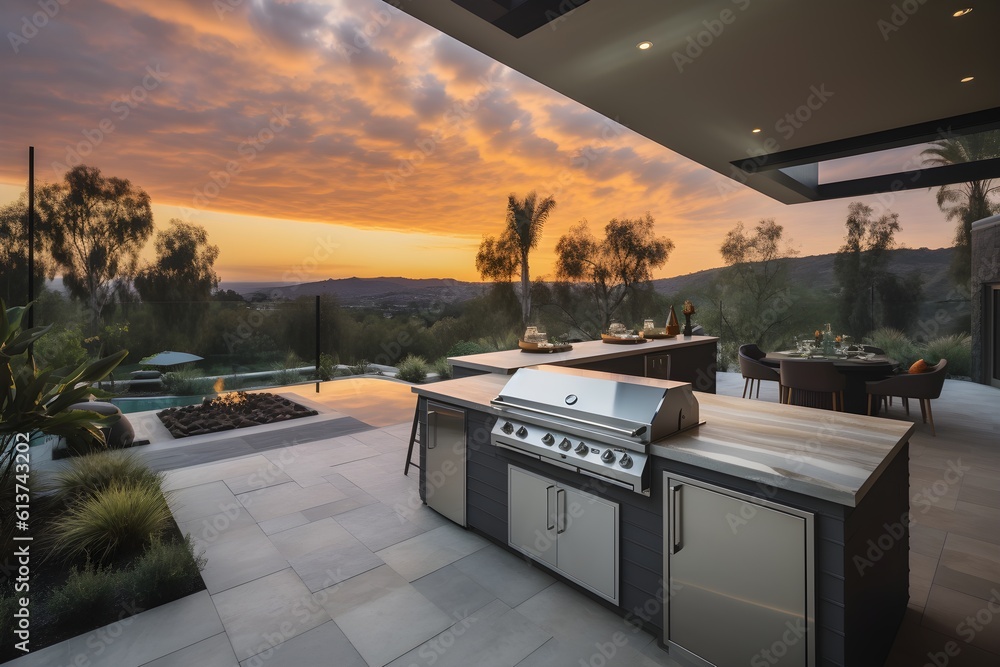 Image showcasing Beautiful custom outdoor kitchen & living area design of high-end ...