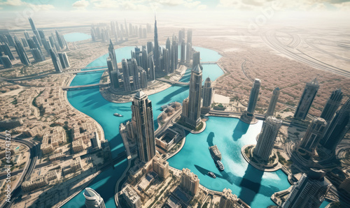 Behold the breathtaking Dubai skyline, adorned with iconic skyscrapers and architectural marvels. 