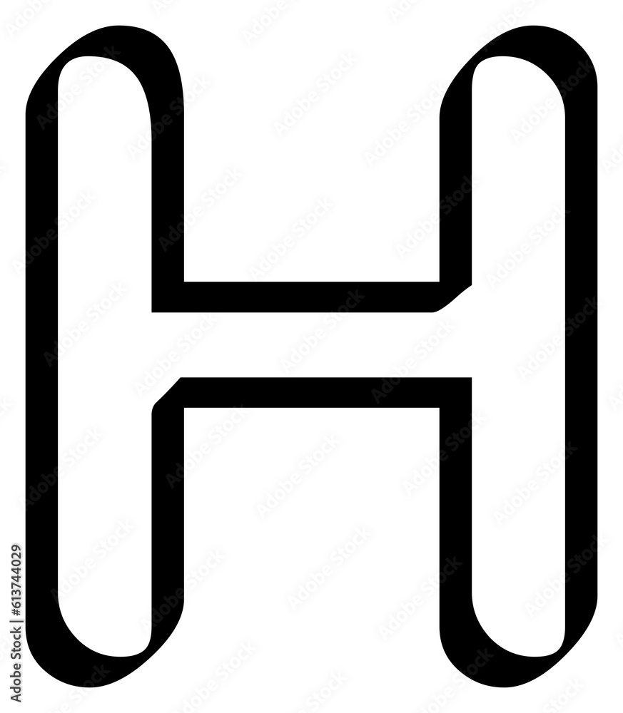 Modern uppercase letter H alphabet character isolated on transparent background. Classic lettering minimal fashion design. Modern uppercase letter H alphabet character isolated on transparent background. Classic lettering minimal fashion design.