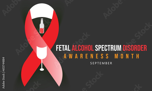 International Fetal alcohol spectrum disorder awareness month. background, banner, card, poster, template. Vector illustration.