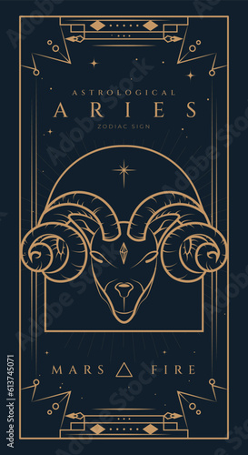 Aries Signs Symbol Zodiac Illustration