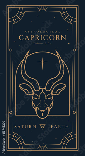 Capricorn Signs Symbol Zodiac Illustration