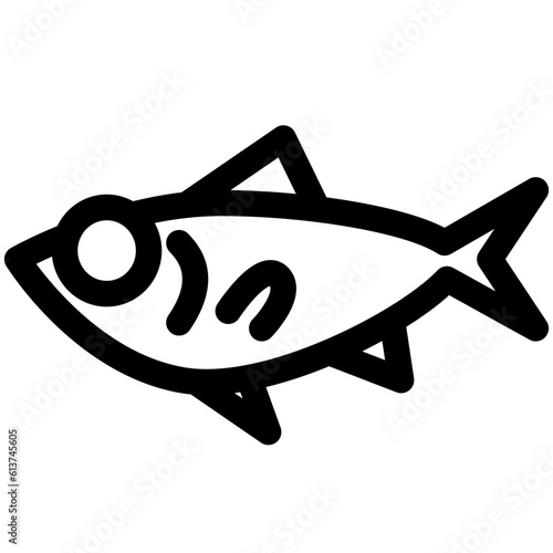 魚、キンメダイを表すラインスタイルのアイコン