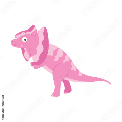 Dinosaur Cartoon Illustration Isolated In White Background. Adorable comic dinosaurs character. Cute baby dinosaur. Prehistoric cartoon animals of Jurassic era.