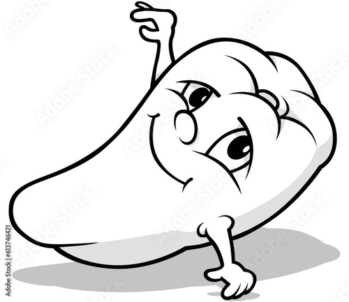 Drawing of Bell Pepper with Face and Hands