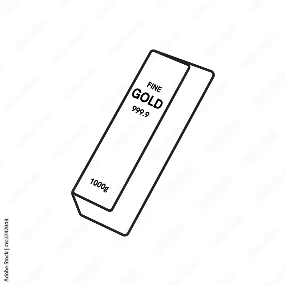 Gold bar icon on white background. Vector illustration EPS 10. Gold bar icon on white background. Vector illustration EPS 10.