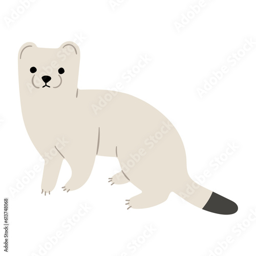stoats,ermine and weasels cute 11 on a white background, vector illustration. 