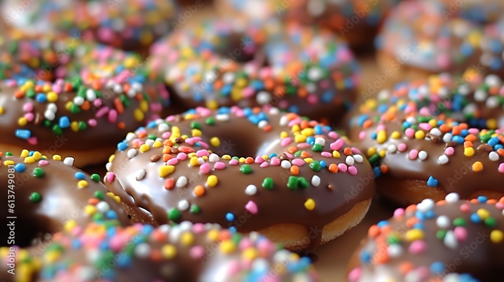 An ai-generated illustration of a pile of colorful donuts on a white background. An ai-generated illustration of a pile of colorful donuts on a white background.