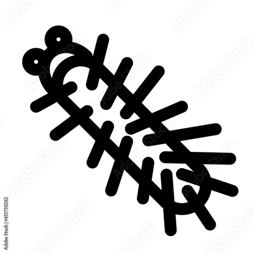 害虫、毛虫を表すラインスタイルのアイコン