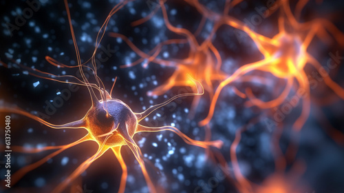 neural cells nervous tissue background. Generative Ai.  © PETR BABKIN