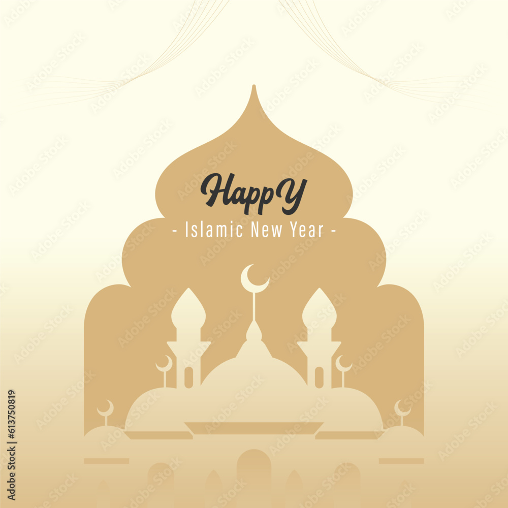 Vetor de social media feed template design for the celebration of the Islamic New Year 1