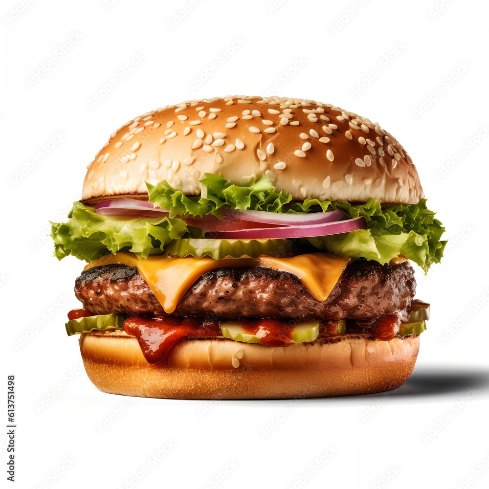 Hamburger Isolation on White Backgroud