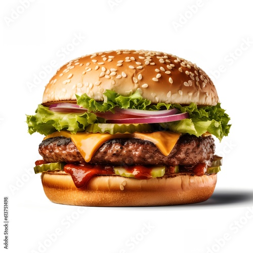 Hamburger Isolation on White Backgroud