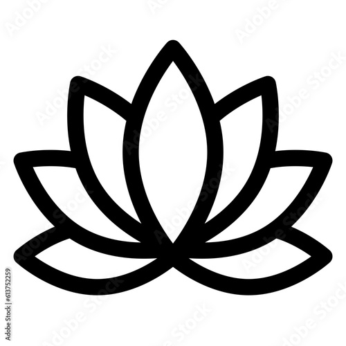 花、睡蓮、ハスを表すラインスタイルのアイコン