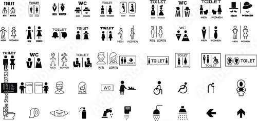 Toilet icon vector illustration. Girls and boys restrooms sign and symbol. bathroom sign. wc © artdee2554