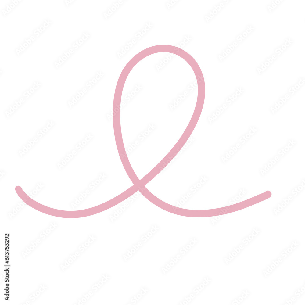 Pink Ribbon Line Element Doodle Line For Decorative Pink Ribbon Line Element Doodle Line For Decorative