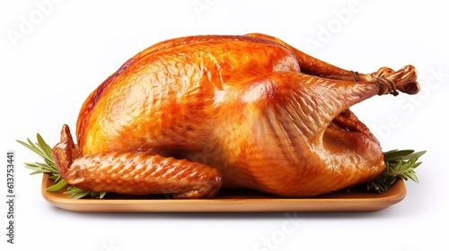 Delicious roast chicken, fresh from the oven.AI generated. 