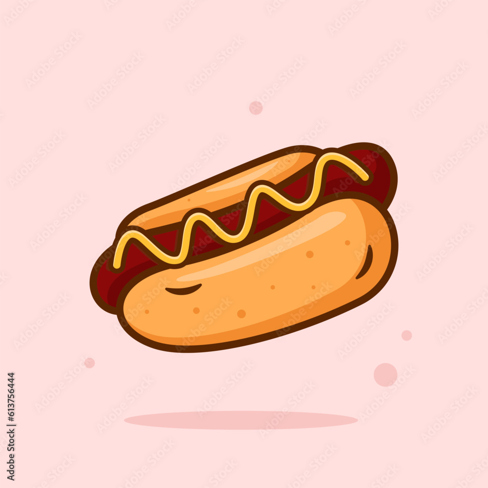Hotdog Cartoon Vector Illustration - EPS 10 Vector Hotdog Cartoon Vector Illustration - EPS 10 Vector