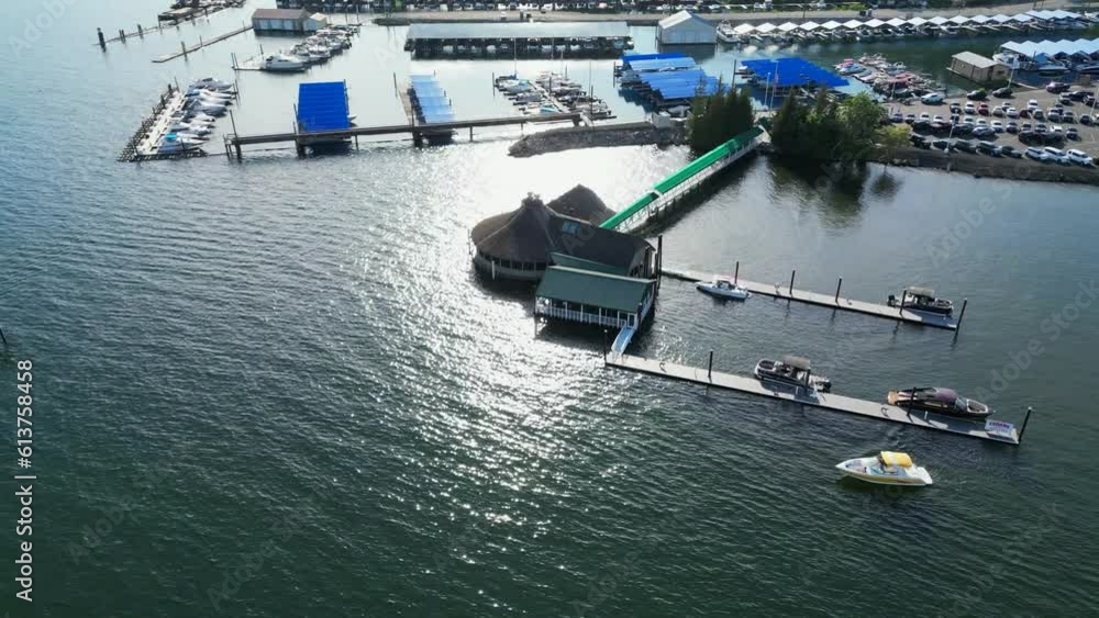 Coeur d' Alene, Idaho USA June 07 2023 Aerial view of one of the