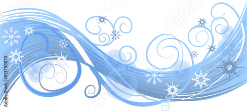 Transparent winter blue wave background decoration element for greeting card vector