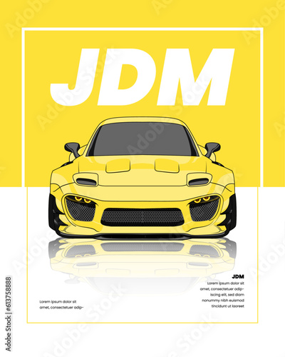 vector illustration of mazda rx 7 car in poster form photo