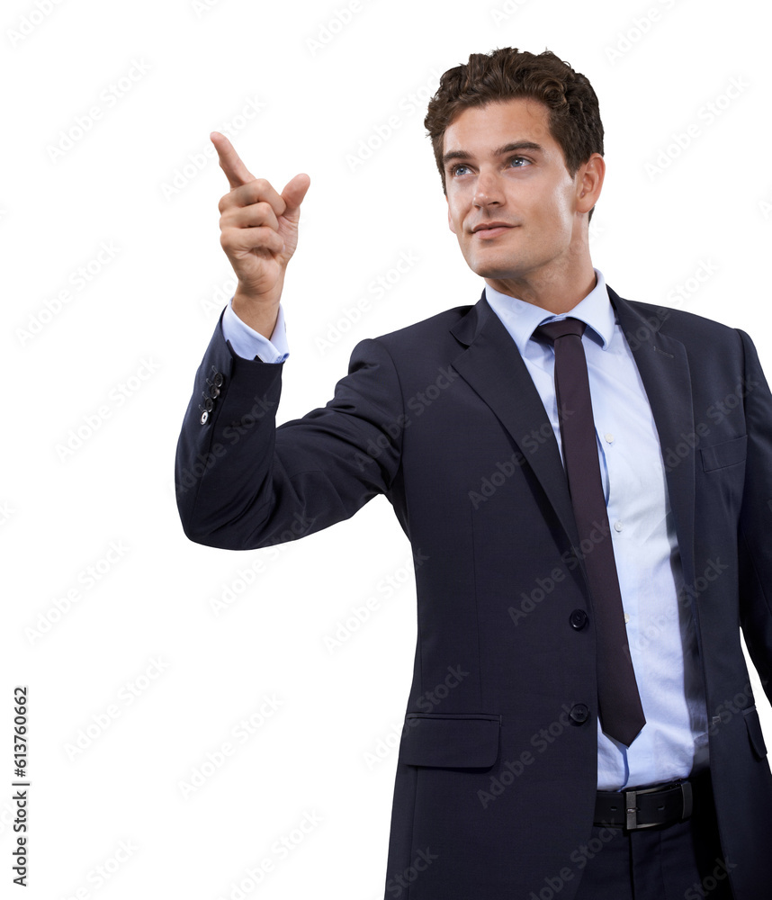 Businessman, pointing and startup presentation isolated on transparent png background, deal and promo at tradeshow. Opinion, ideas and man showing job proposal with information, review or feedback. Businessman, pointing and startup presentation isolated on transparent png background, deal and promo at tradeshow. Opinion, ideas and man showing job proposal with information, review or feedback.
