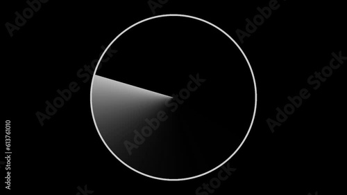 Monochrome Round Radar With A Black Background And White Frame Loop