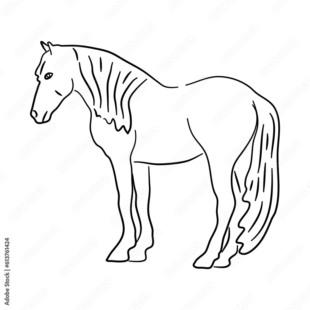 Horse illustration in hand drawn design. Vector. Horse illustration in hand drawn design. Vector.