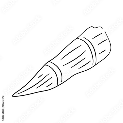 Bamboo doodle icon. Hand drawn black sketch. Vector Illustration.