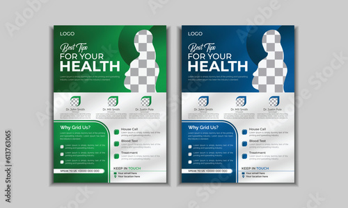 Trendy medial flyer design and flyer design for hospital
