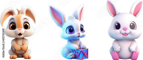 Cute rabbit in 3d style.