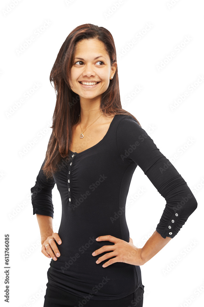 Girl, happy and confidence with hands on hip in png or isolated and transparent background. Woman, fancy clothes and happiness with style and positive mindset with a proud attitude and smile. Girl, happy and confidence with hands on hip in png or isolated and transparent background. Woman, fancy clothes and happiness with style and positive mindset with a proud attitude and smile.